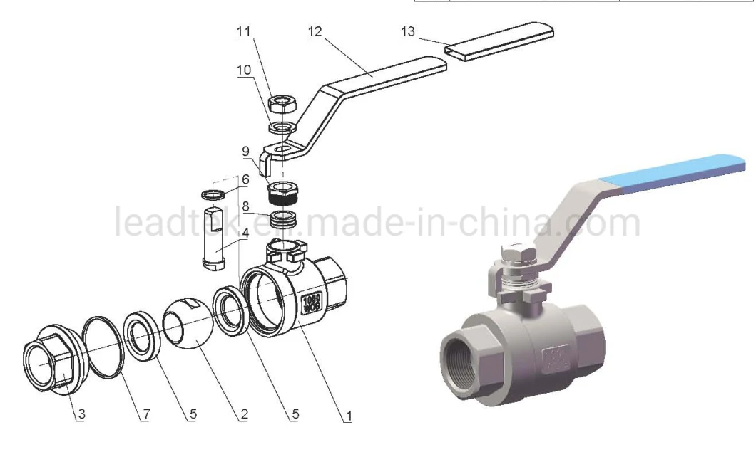 Ss Stainless Steel 2PC Ball Valves